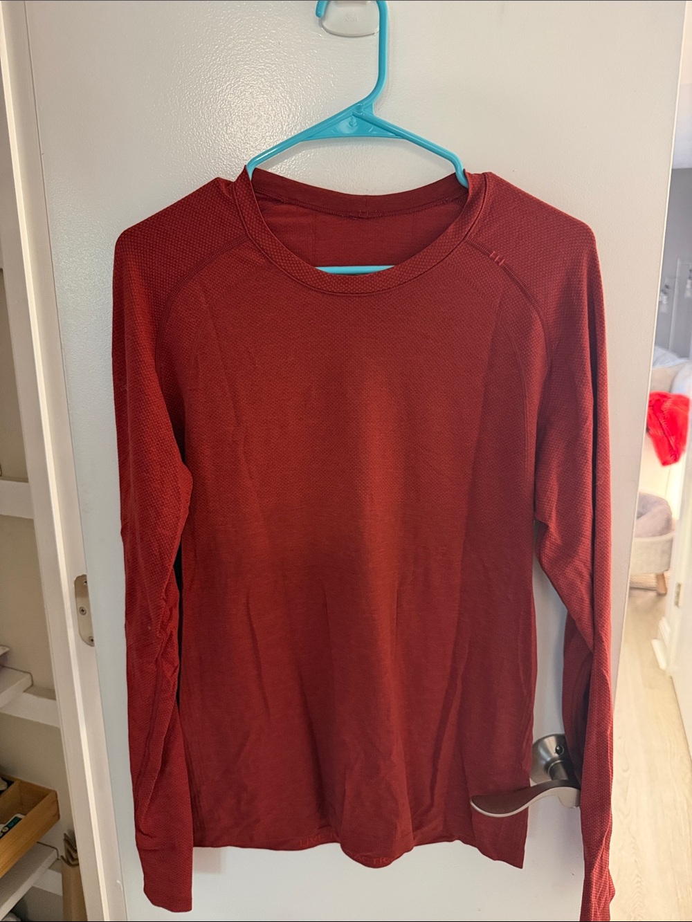 lululemon athletica Rust Red Long Sleeve Crew Top